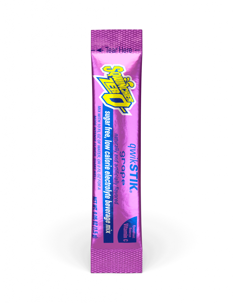 Sqwincher QwikStik® Zero Grape Flavored Powder Stiks - Spill Control